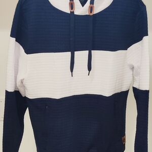 Navy and White Men's Sweater